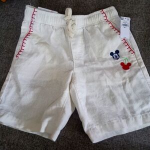 Old Navy Collection Kids White Shorts with Mickey Mouse Embroidery